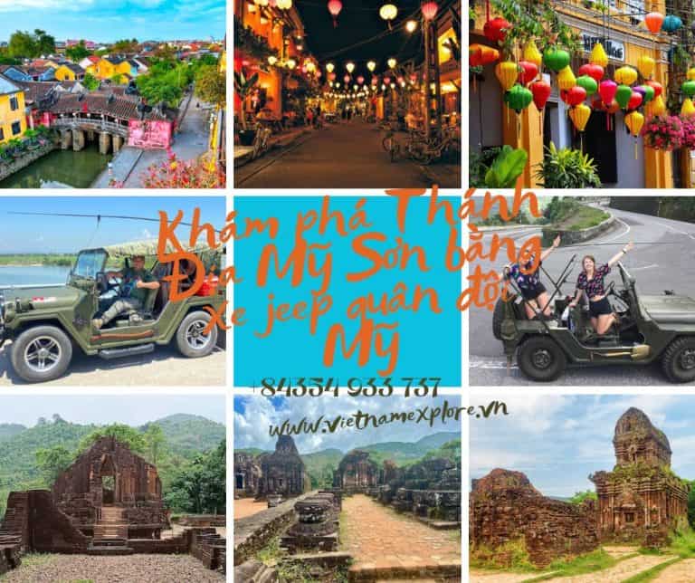 Khám phá Thánh Địa Mỹ Sơn bằng xe jeep quân đội Mỹ
