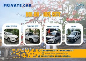 Private Car from Hoi An To Hue or vice versa (One way)