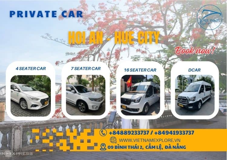 Private Car from Hoi An To Hue or vice versa (One way)